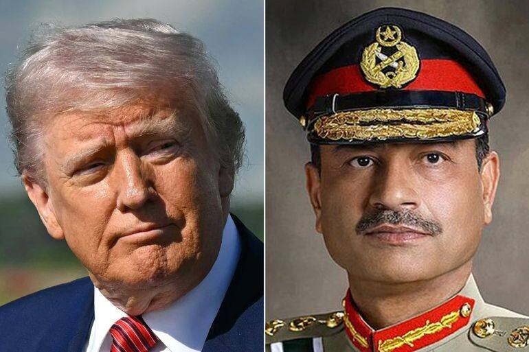 Donald Trump et le chef de l'armée pakistanaise Asim Munir