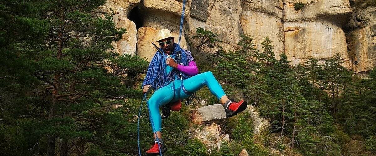 Tristan Noyrigat sur une ascension en montagne