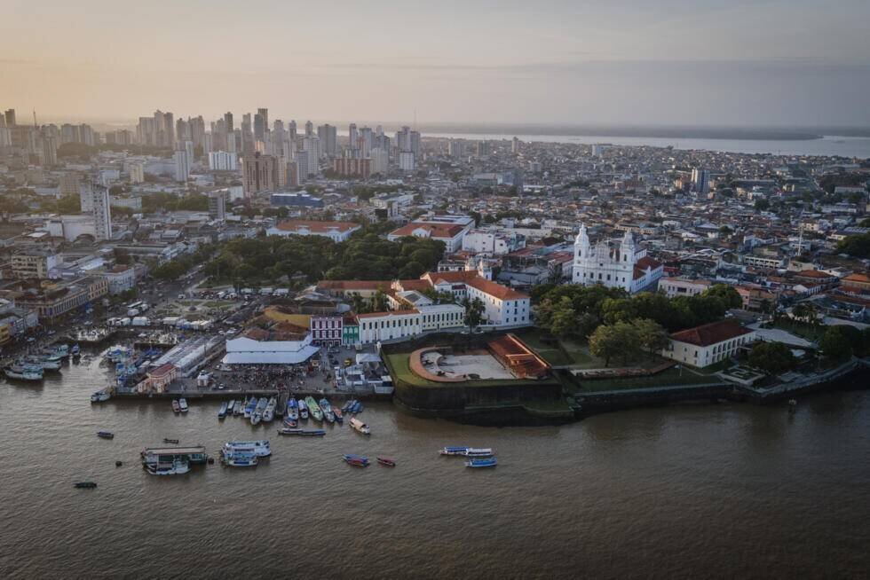 Vue aérienne de Belém et Ver-o-Peso