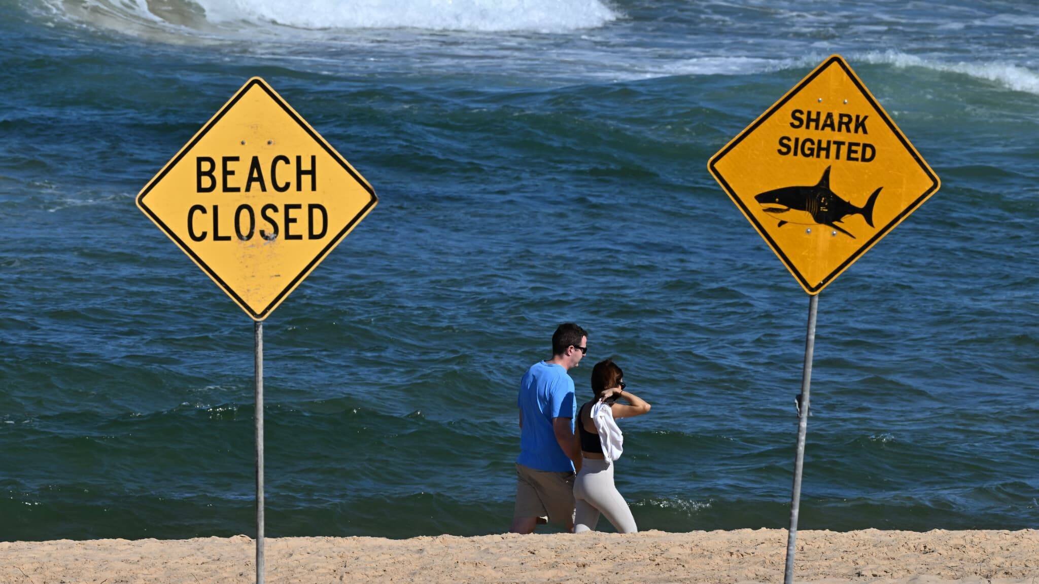 Panneaux indiquant la fermeture d'une plage à Sydney