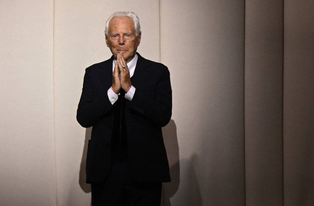 Cérémonie d'hommage au couturier Giorgio Armani à Milan