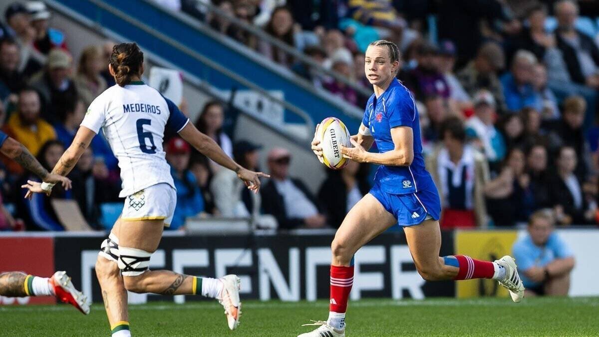 Vue du match France-Afrique du Sud rugby féminin