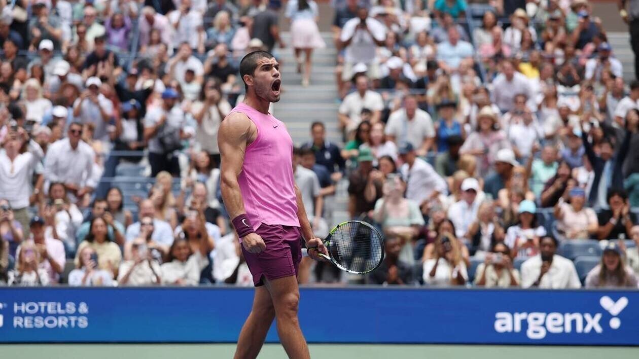 Jannik Sinner et Carlos Alcaraz lors de la finale de l’US Open