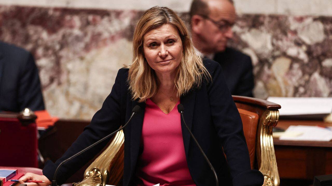 Yaël Braun-Pivet lors d'une conférence de presse