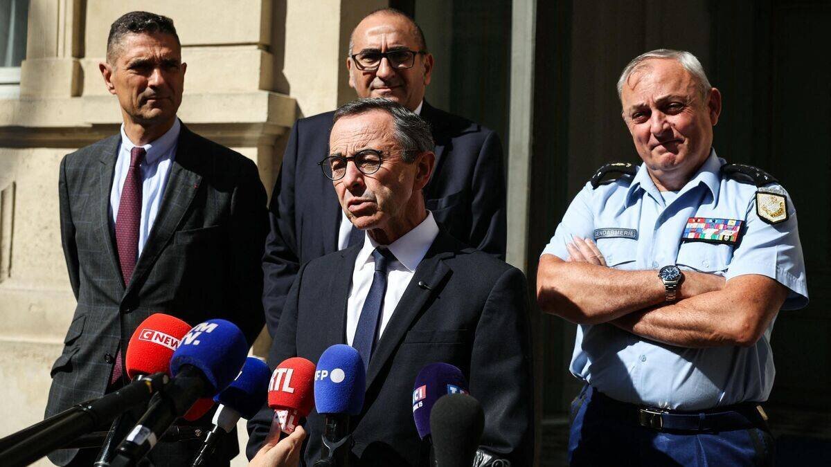 Vue des forces de sécurité mobilisées pour le 10 septembre