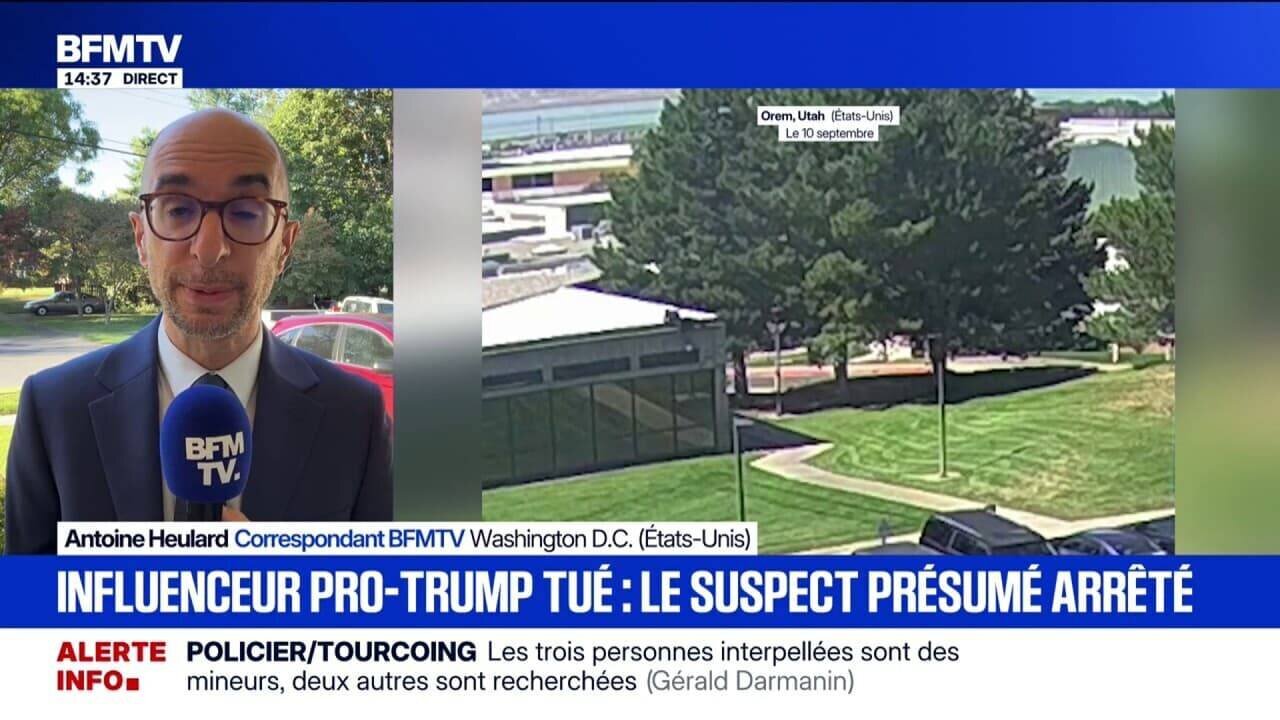 Annonce d'arrestation du suspect Charlie Kirk