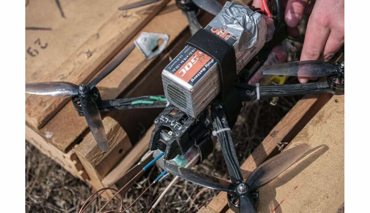 Vue générale d'une interception de drones près de Moscou