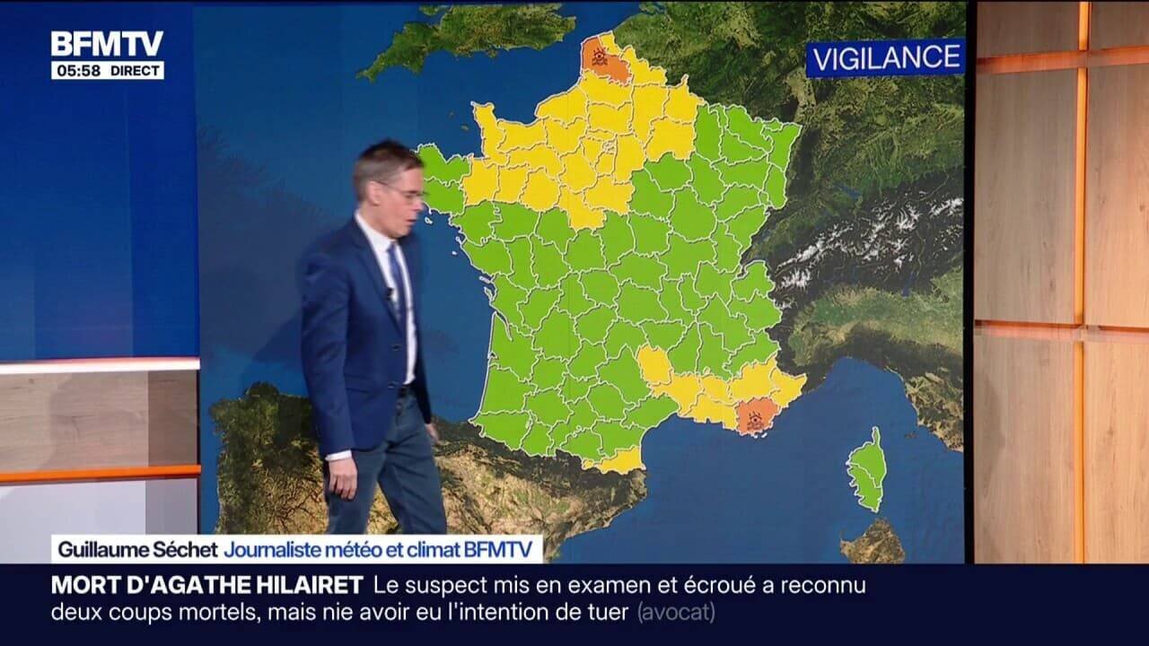 Vue des pluies dans le nord de la France