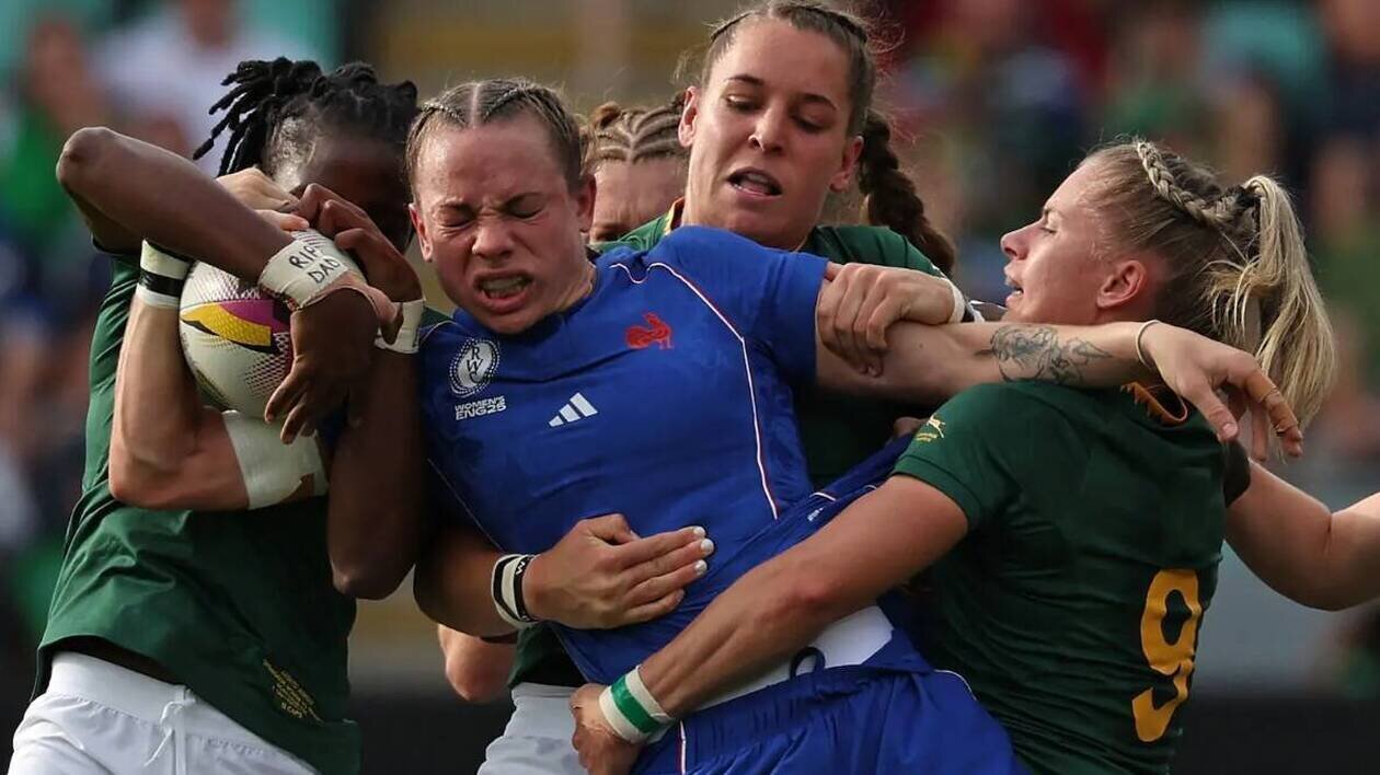 Match de rugby France-Irlande en quart de finale du Mondial 2025