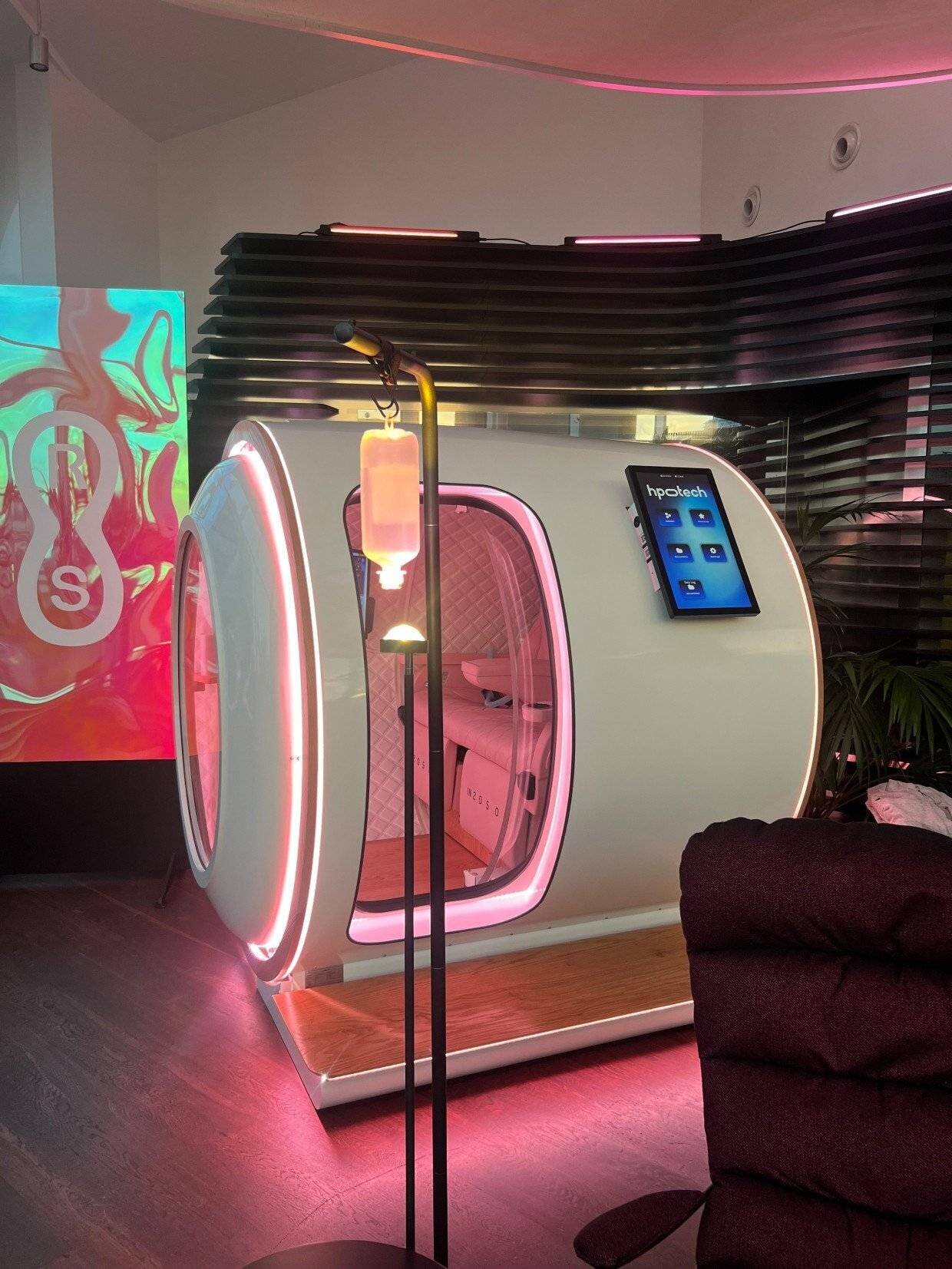 Séance d'oxygénothérapie hyperbare dans la cabine