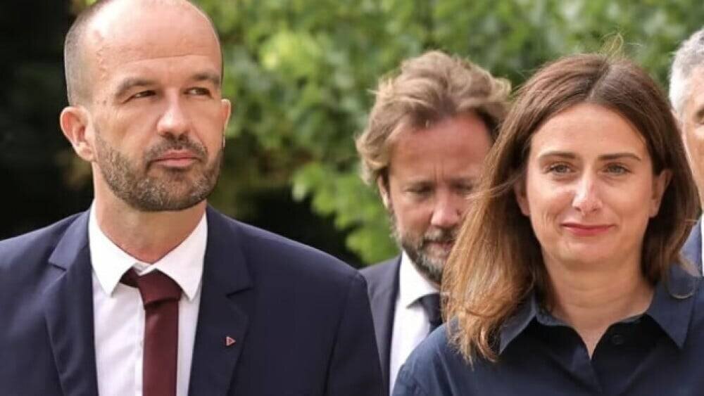 Manuel Bompard et Marine Tondelier lors d’un échange politique