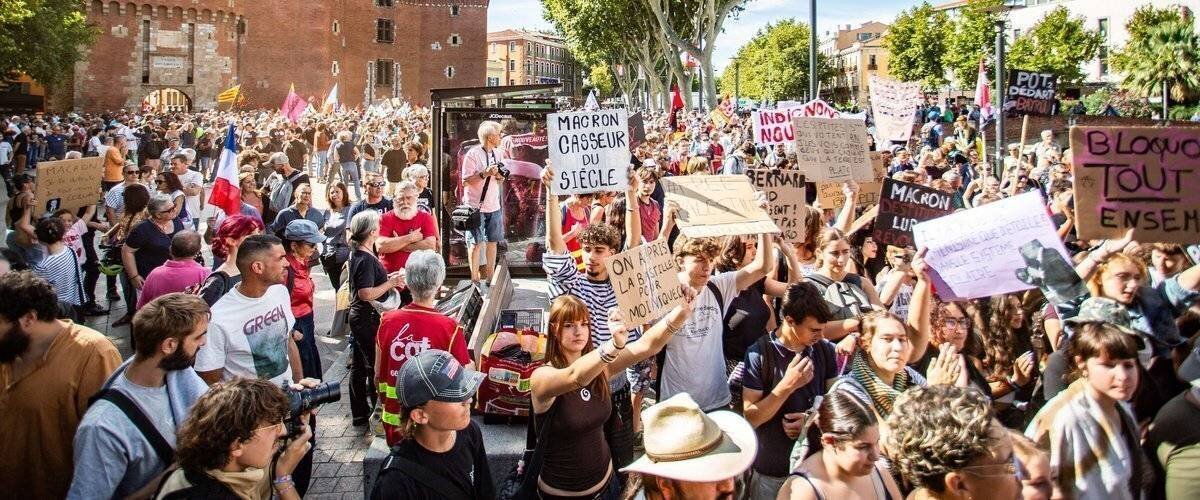 Cortège intersyndical dans les rues de Perpignan