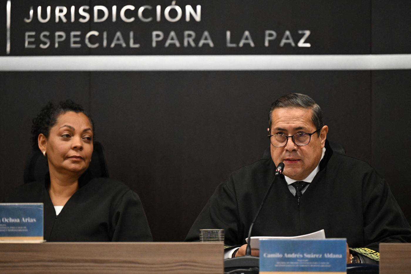 Magistrat de la JEP lors du jugement