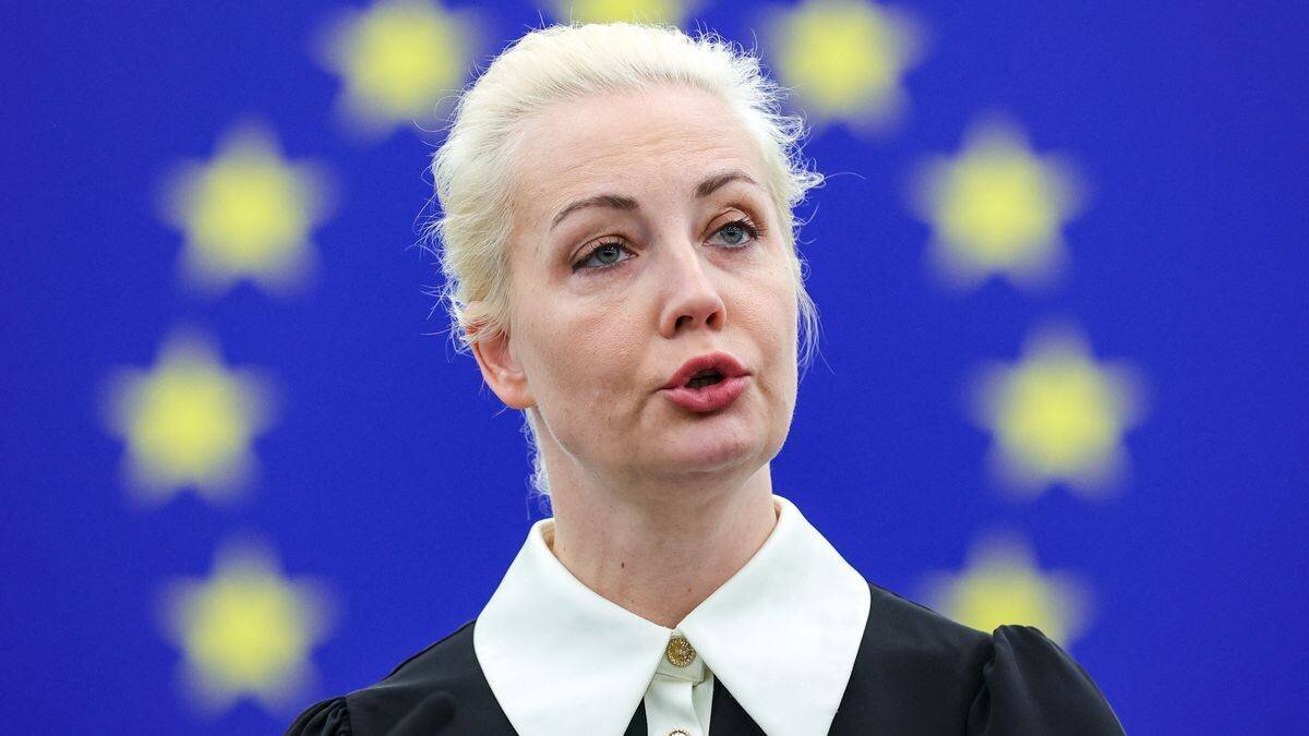 Ioulia Navalnaïa lors d'une déclaration publique