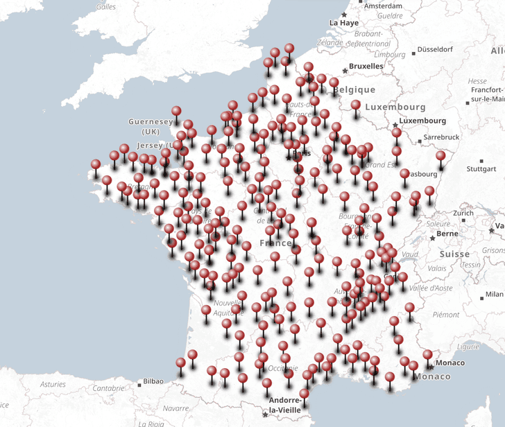 carte des points de rassemblement 18 septembre