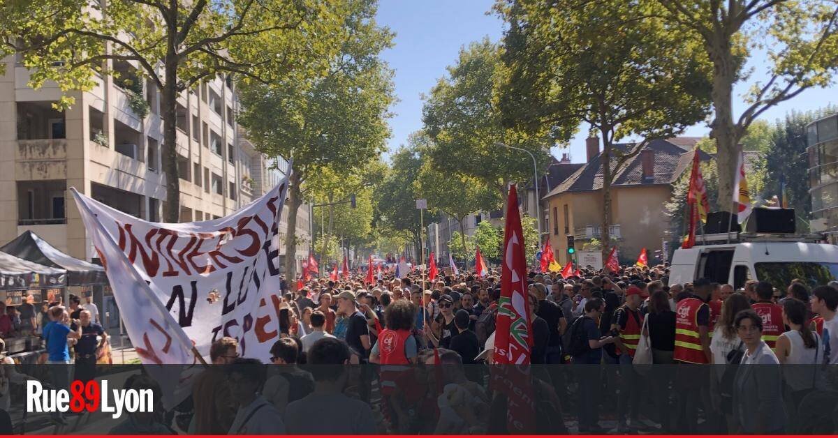 Cortège syndical à Lyon lors du 18 septembre