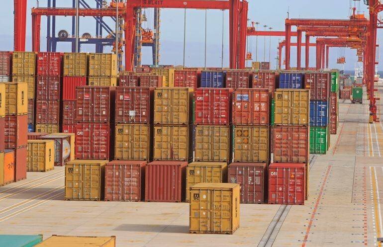 Conteneurs d'expédition au port du Cap, Afrique du Sud