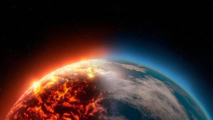 Vue de la Terre illustrant le réchauffement climatique