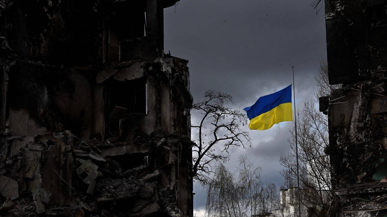 Vue des dégâts dans une ville ukrainienne