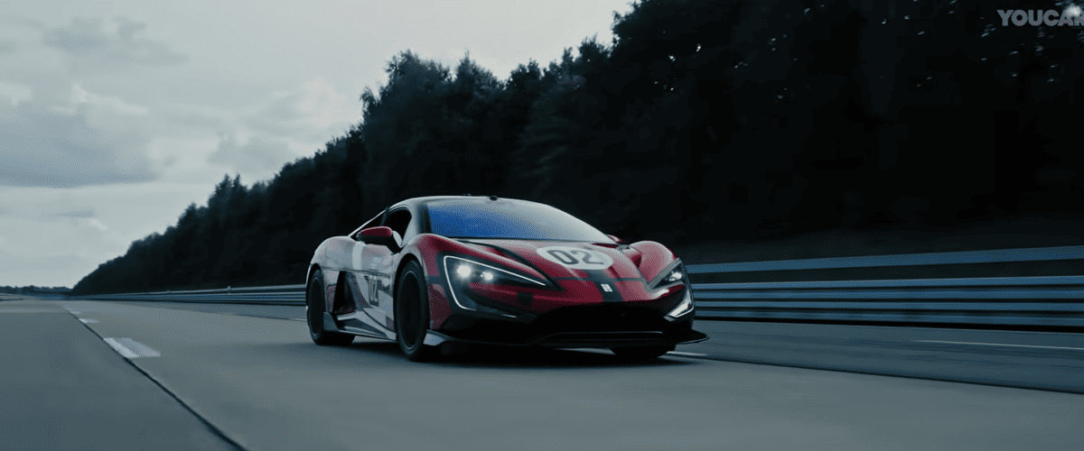 Yangwang U9 Xtreme sur piste allemande lors du record