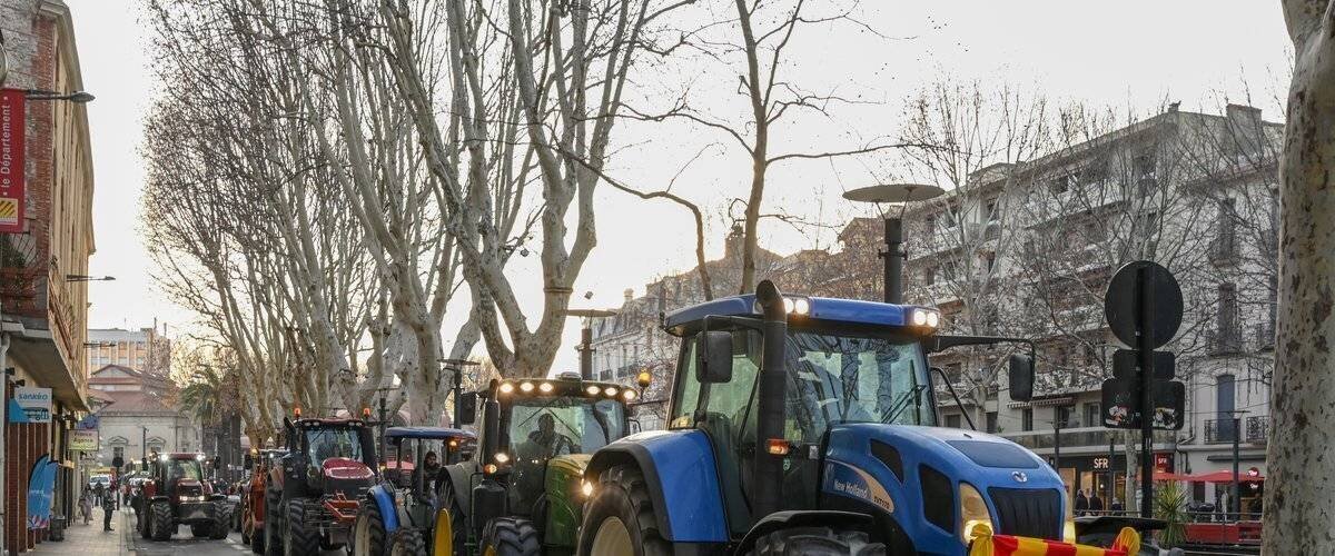Rassemblement d'agriculteurs dans les Pyrénées-Orientales