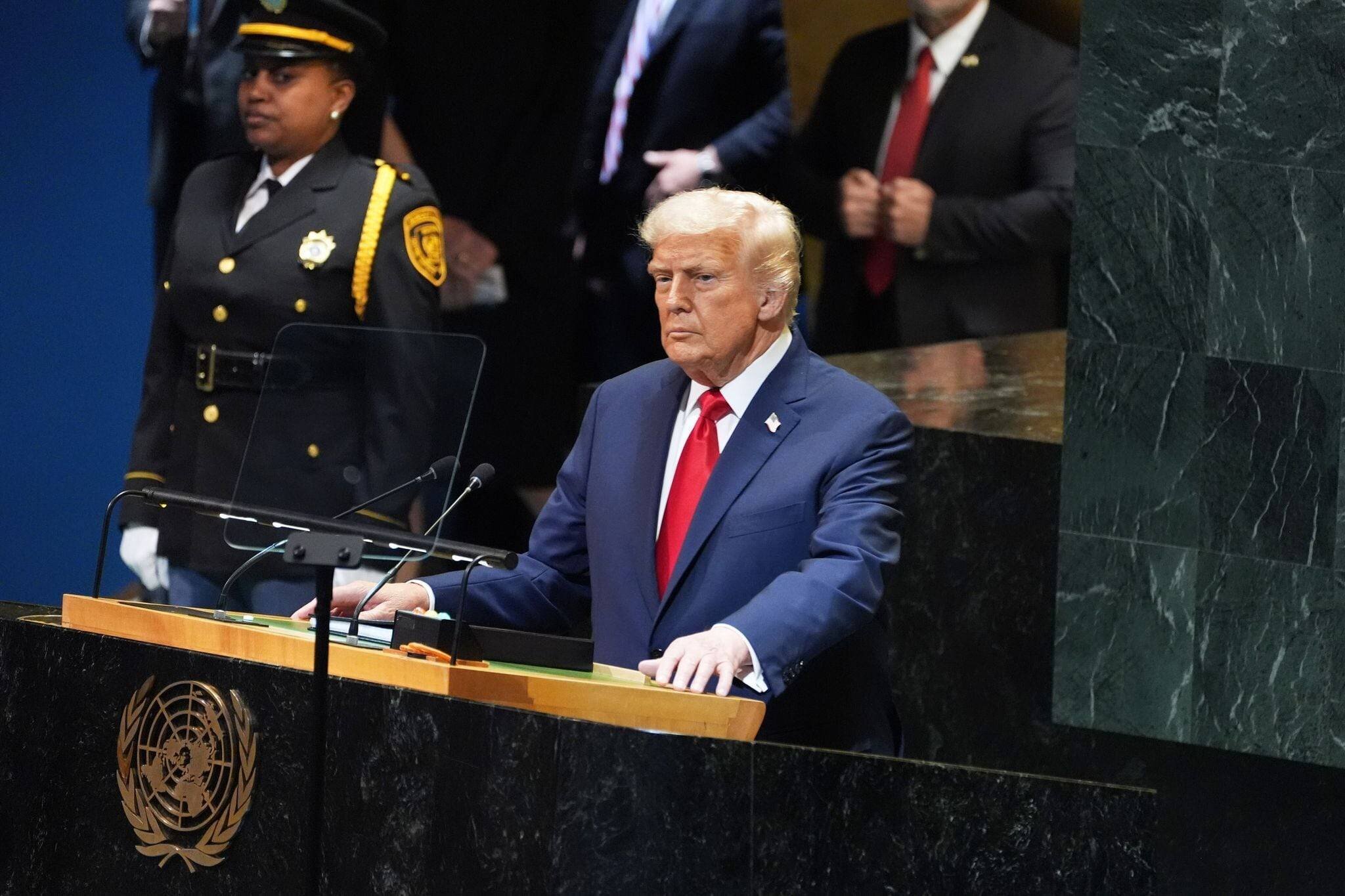 Donald Trump à la tribune de l'ONU, New York