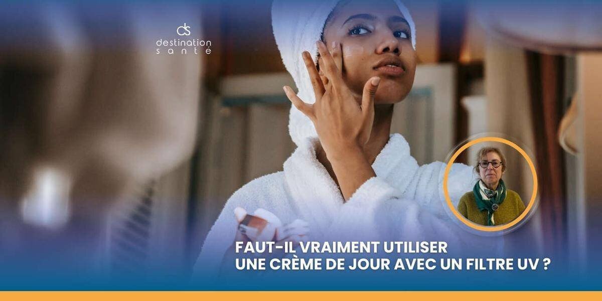 Mise en scène d'une crème de jour et d'un filtre UV