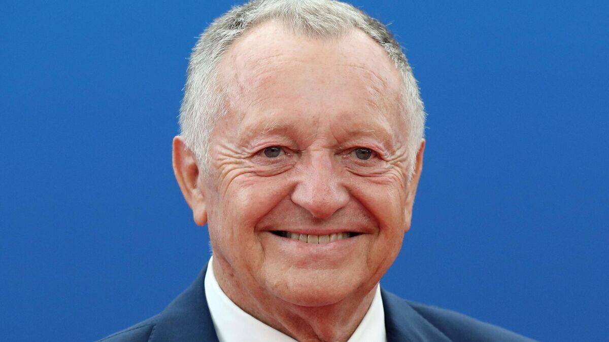 Jean-Michel Aulas lors de l announcement de candidature