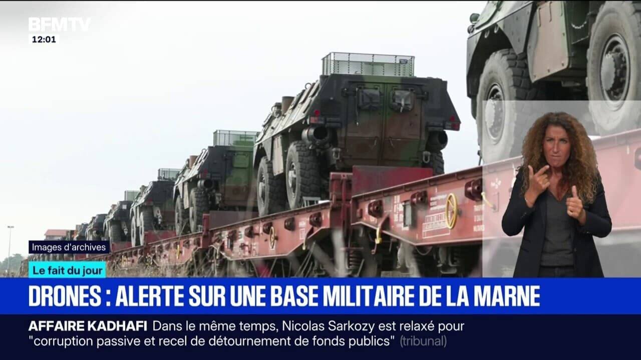 Drone survolant le camp militaire de Mourmelon-le-Grand (Marne)