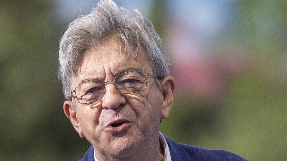 Jean-Luc Mélenchon lors d\'une déclaration publique