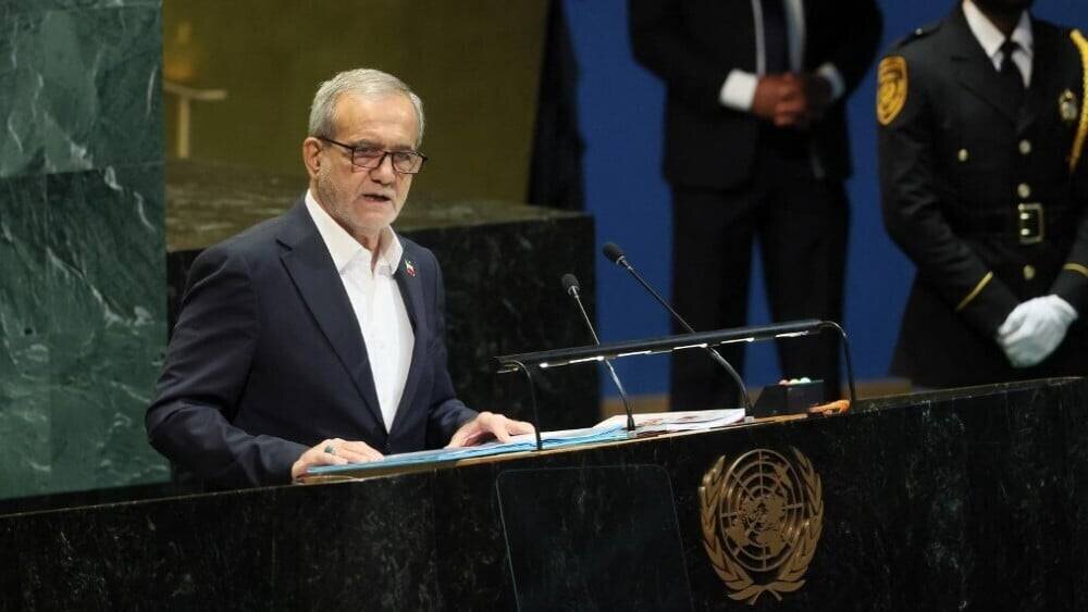 Masoud Pezeshkian à l’ONU pendant l’allocution