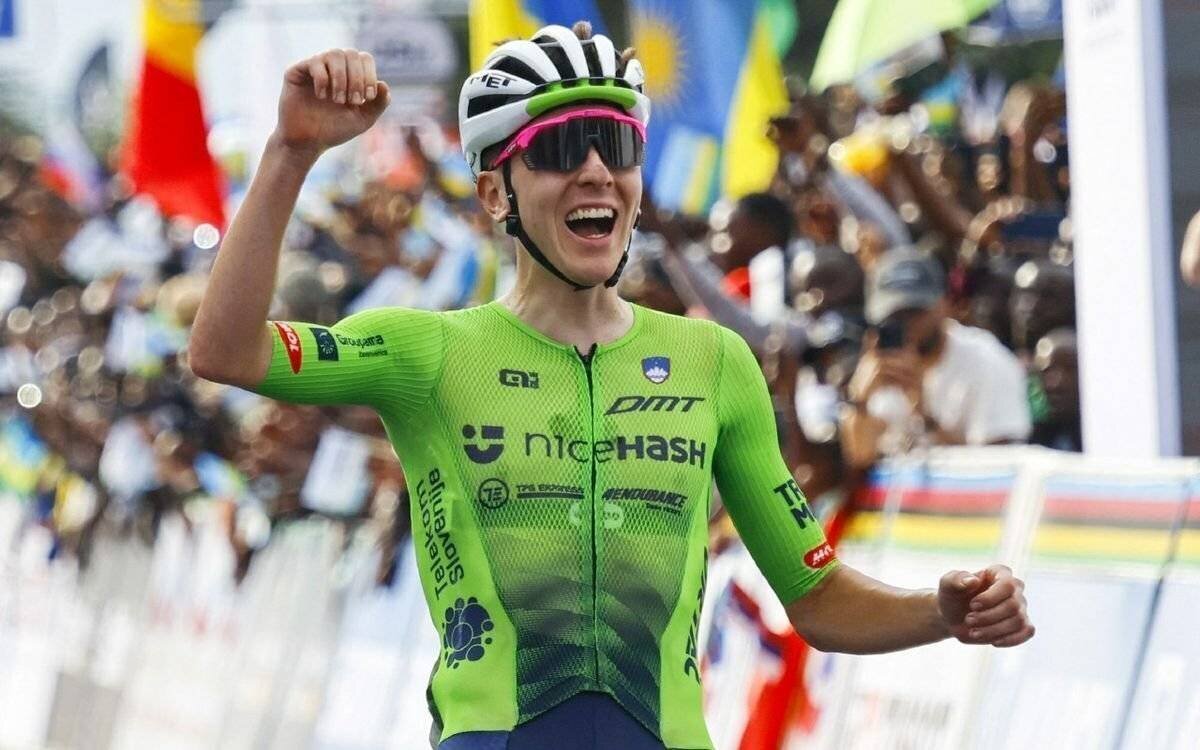 Pogacar en solitaire lors du Mondial à Kigali