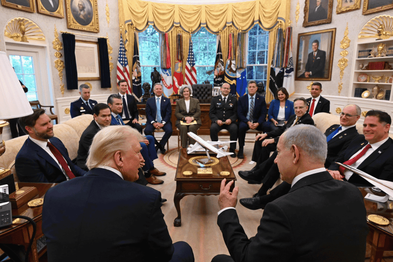 Trump et Netanyahou lors d'une conférence de presse conjointe