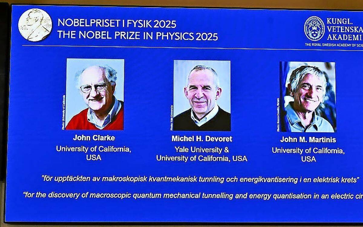 Photographie des lauréats du Nobel de physique 2025