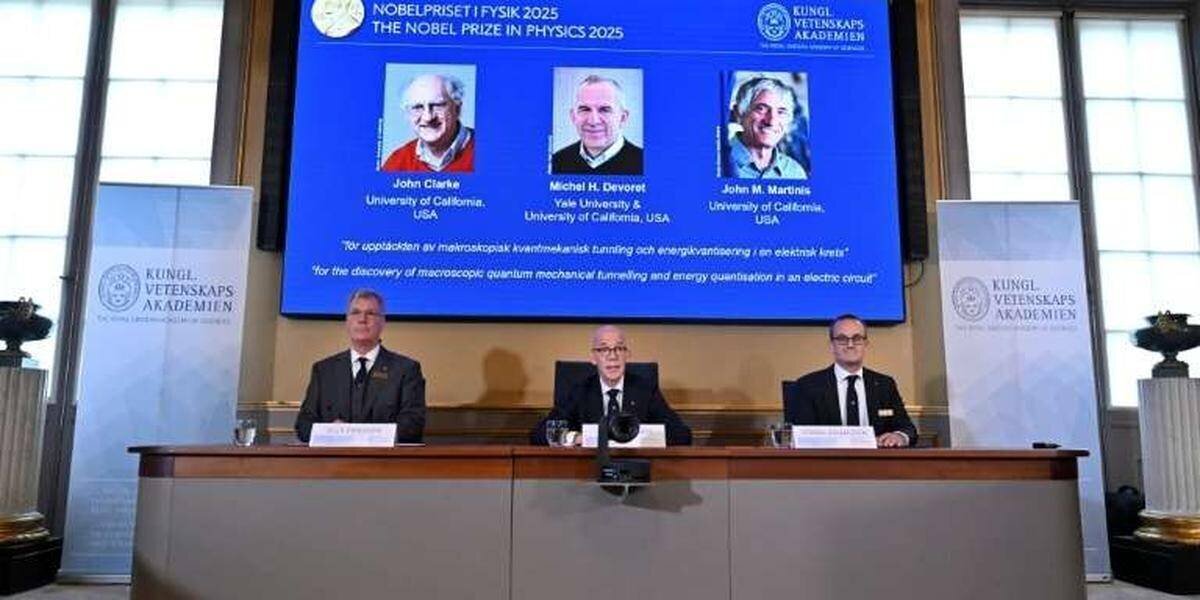 Photographie des lauréats en séance d’annonce du Nobel