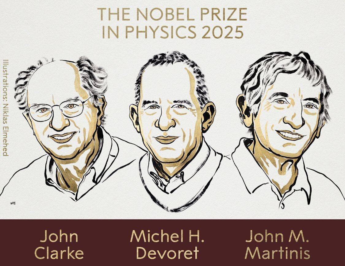 Portrait du trio laureat du Nobel de physique 2025