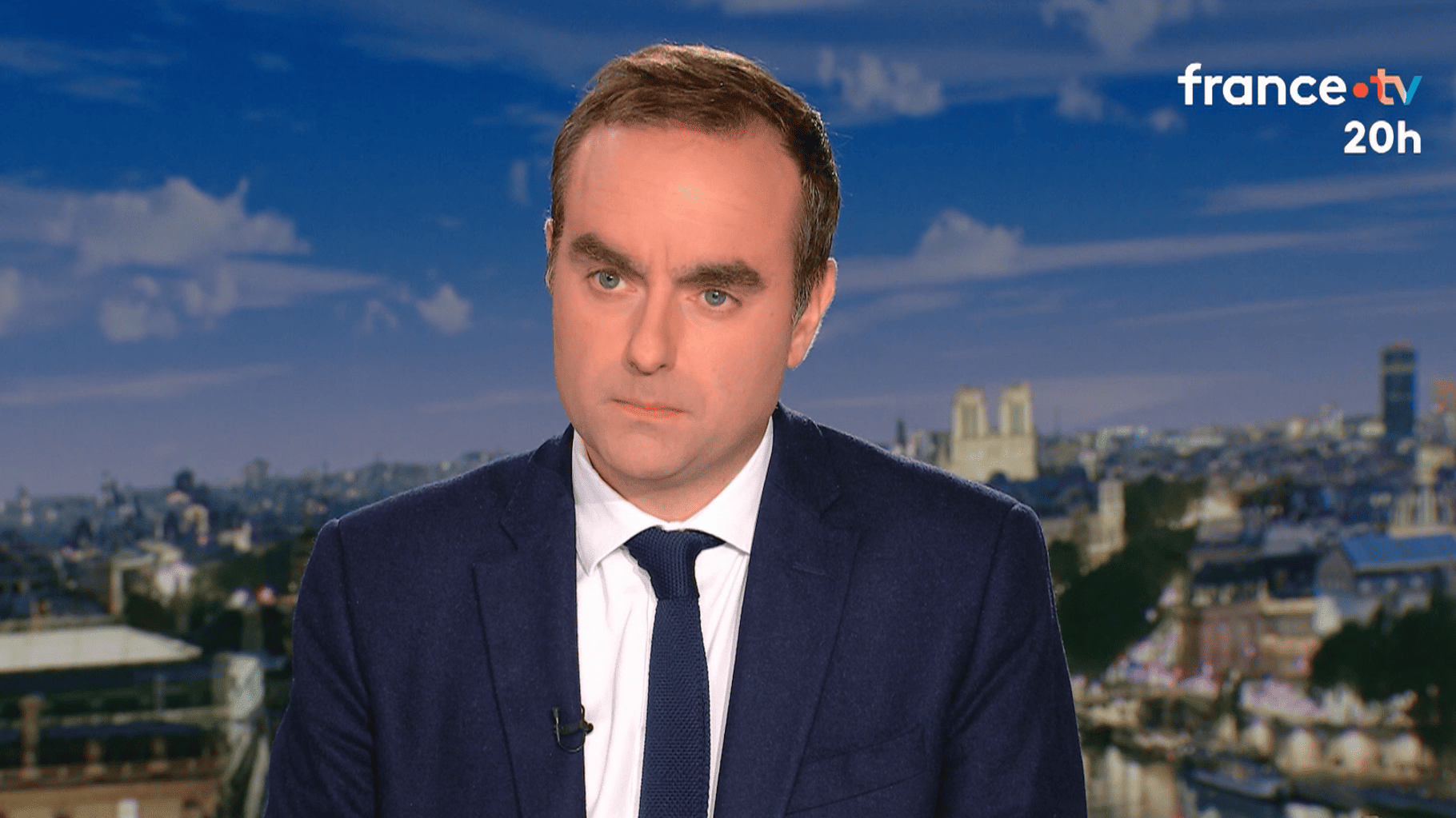 Capture d'écran montrant Sébastien Lecornu lors du JT
