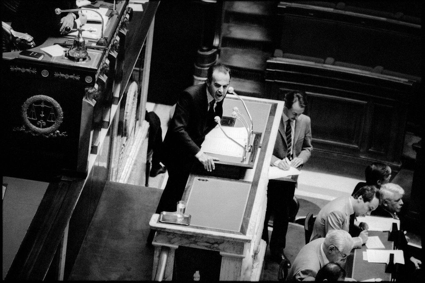 Robert Badinter lors du discours à l’Assemblée nationale en 1981
