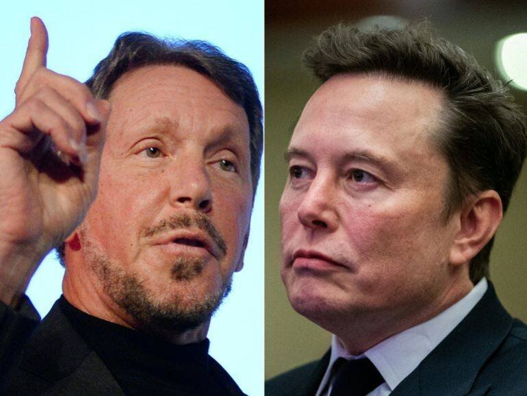 Larry Ellison et Elon Musk (combinaison d'images), septembre 2025