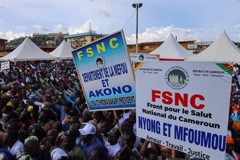 Rassemblement d'Issa Tchiroma Bakary à Yaoundé, 3 octobre 2025.