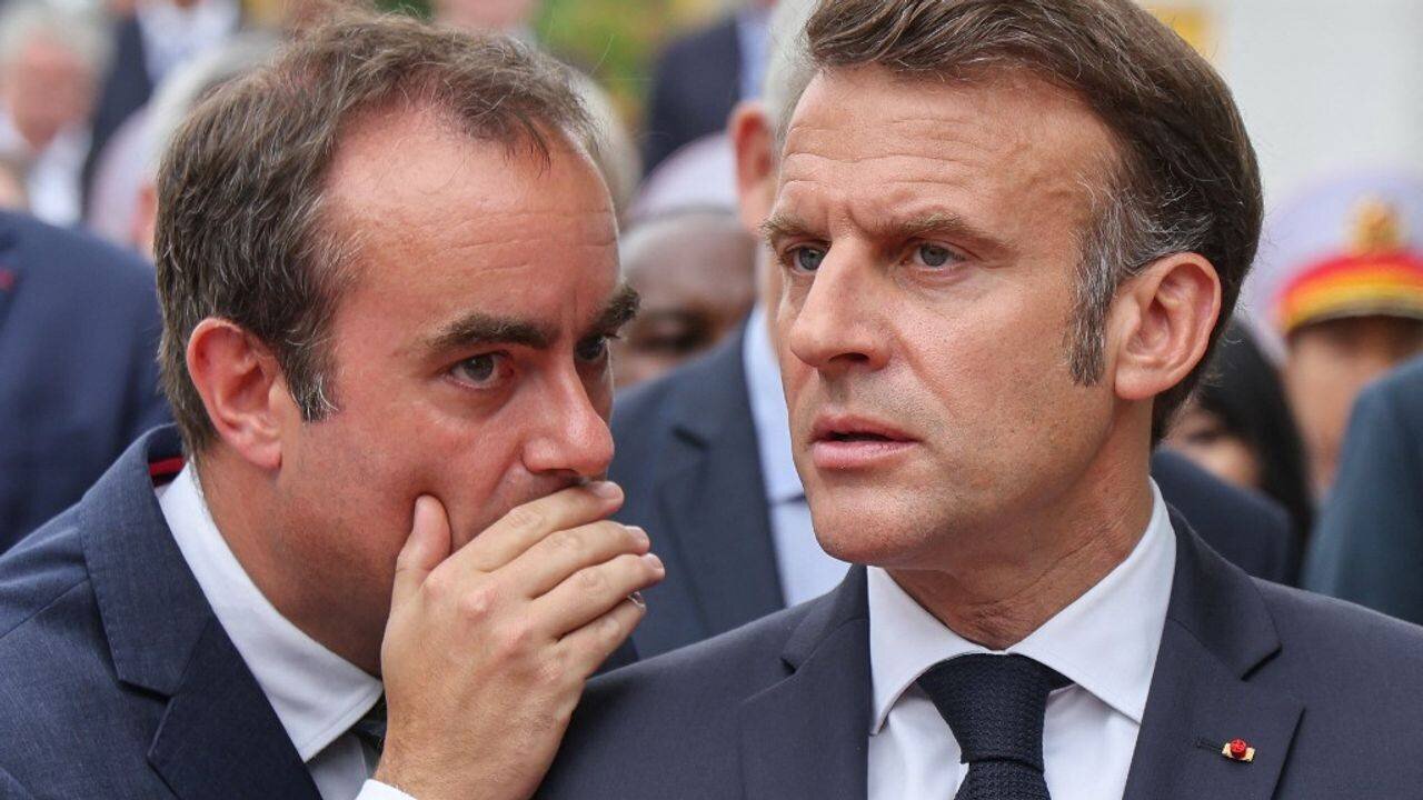 Portrait de Macron et Lecornu lors d une allocution