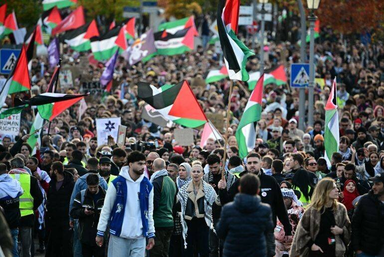 Manifestation de solidarité pour le peuple palestinien à Berlin