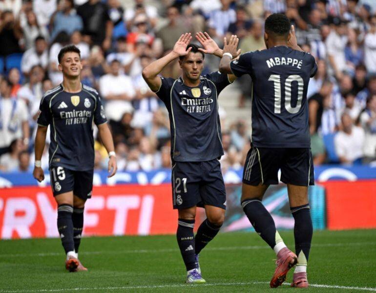 Ibrahim Díaz célébrant une action avec le Real Madrid