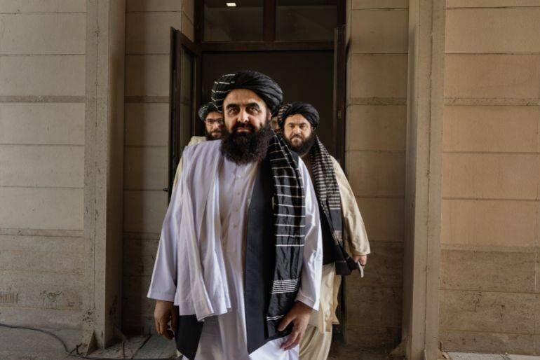 Le ministre taliban des Affaires étrangères Amir Khan Muttaqi à New Delhi, octobre 2025