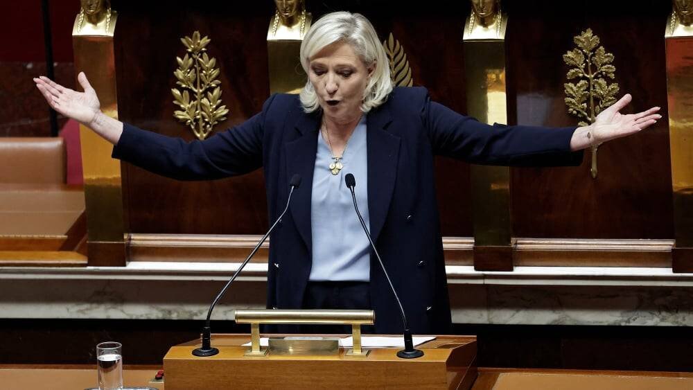 Marine Le Pen à l’Assemblée lors d’un vote