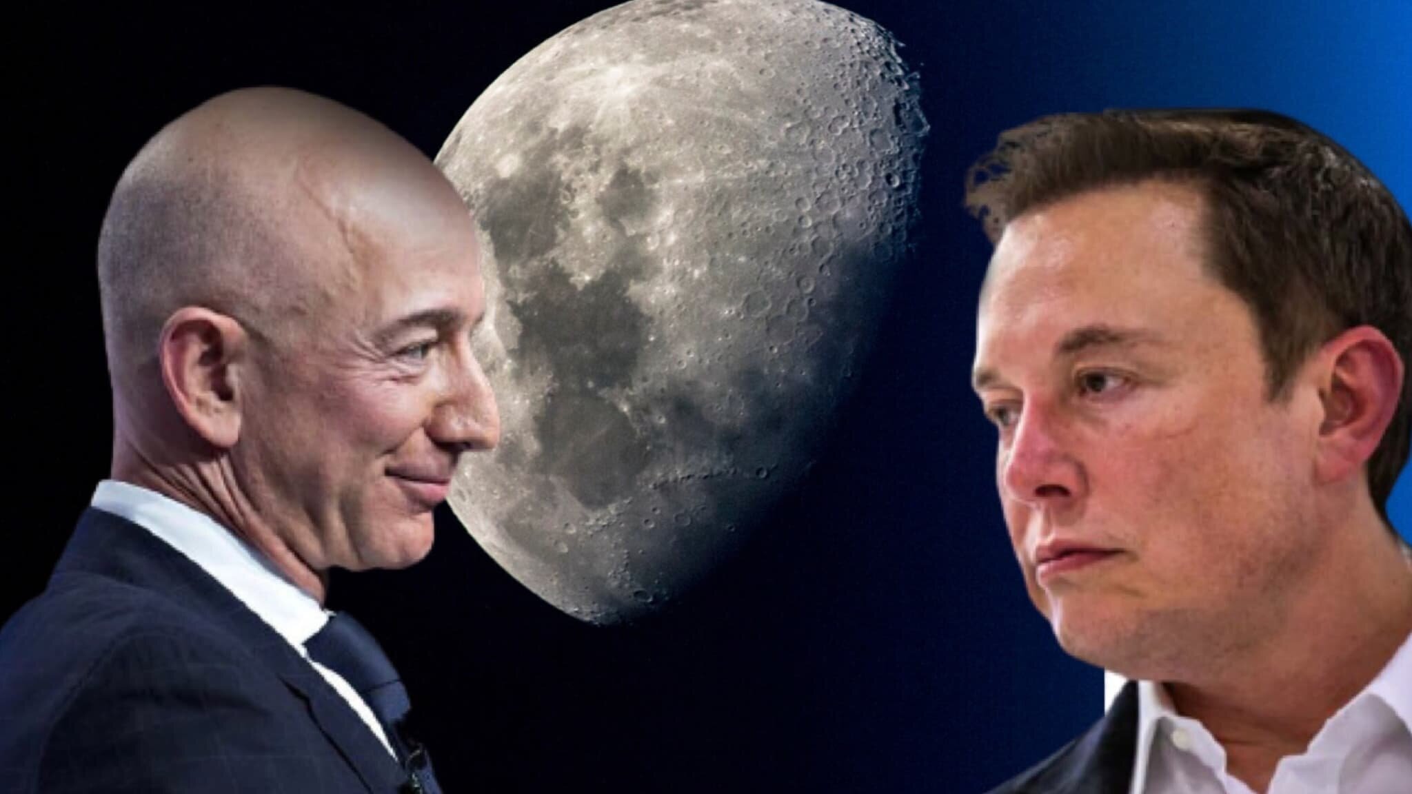 Vue d\'un lancement spatial avec Musk et Bezos
