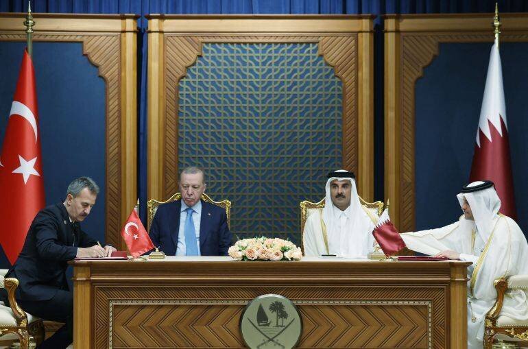 Le cheikh Tamim recevant Erdogan à Doha