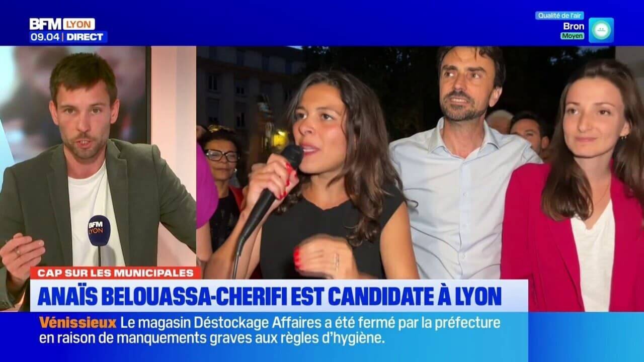 Portrait de Anaïs Belouassa-Cherifi lors d’un meeting