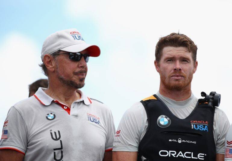 Larry Ellison lors de la Coupe de l'America 2017