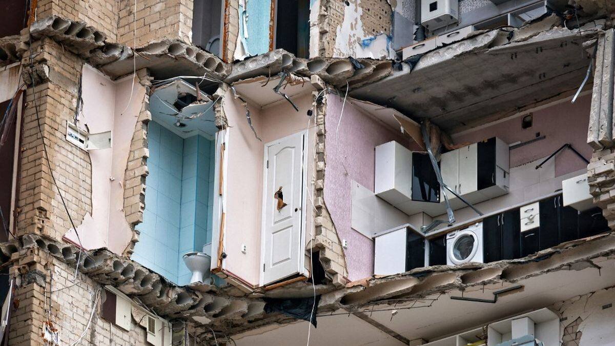 Vue des zones touchées le long du fleuve Dniepr
